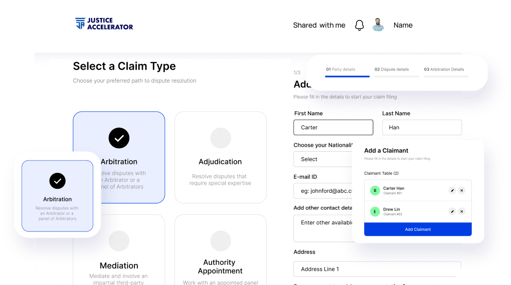 screenshot of Justice Accelerator